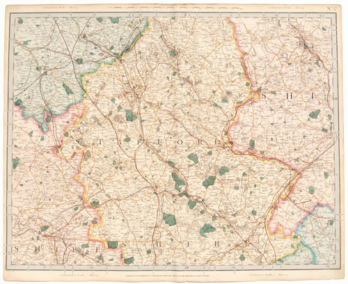 antique map of England, Wales and Scotland Railways and Stations Cruchley 1862